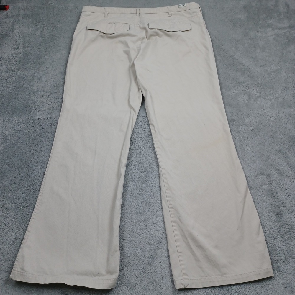 Vintage Abercrombie Fitch Pants Womens 14 Beige Wide Leg Y2K Pockets Preppy - Picture 4 of 10